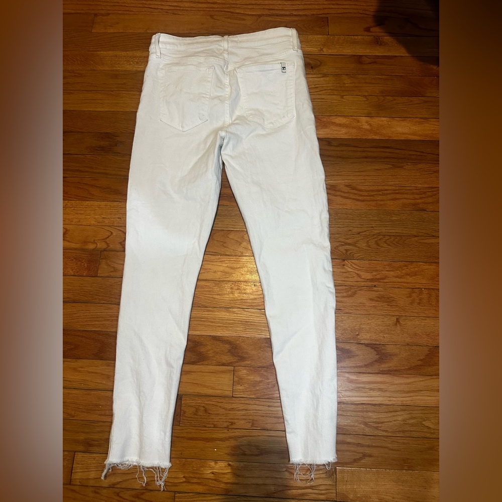 Joe’s Jeans Women White Denim High Rise Skinny Ankle Sz 28 Raw Hem - Picture 5 of 8